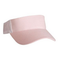 Brushed Cotton Twill Visor with Athletic Mesh Back (Pink/White)